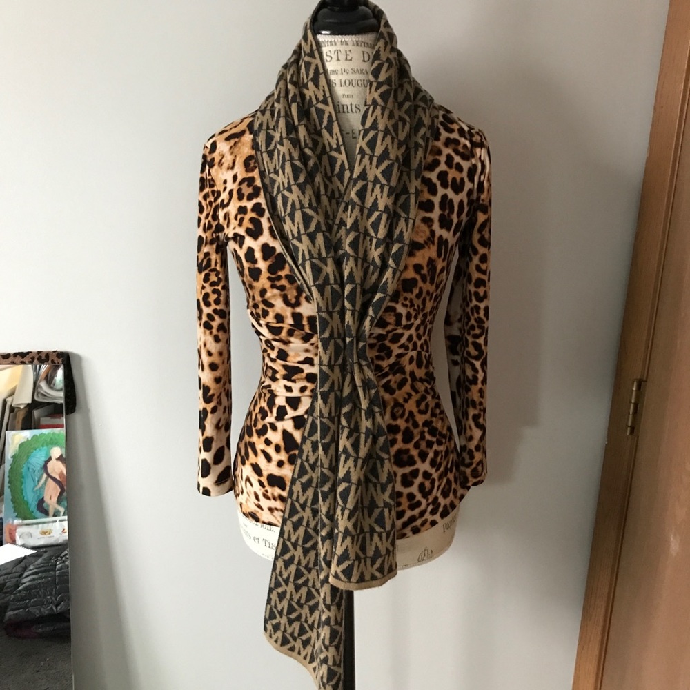 Anne Klein Leopard Print Ruched - Picture 10 of 14
